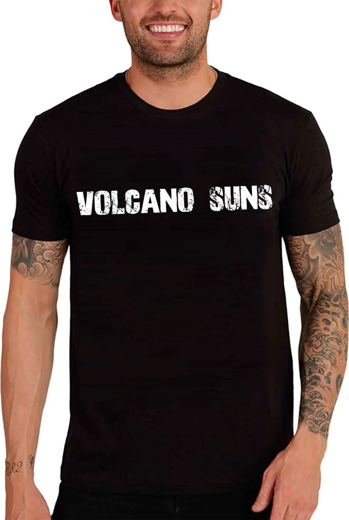 Herren Grafik T-Shirt Vulkanische Sonnen – Volcano Suns – Öko-Verantwortlich Vintage Jahrgang Kurzarm Lustige Druck Geburtstag Geschenk Mann