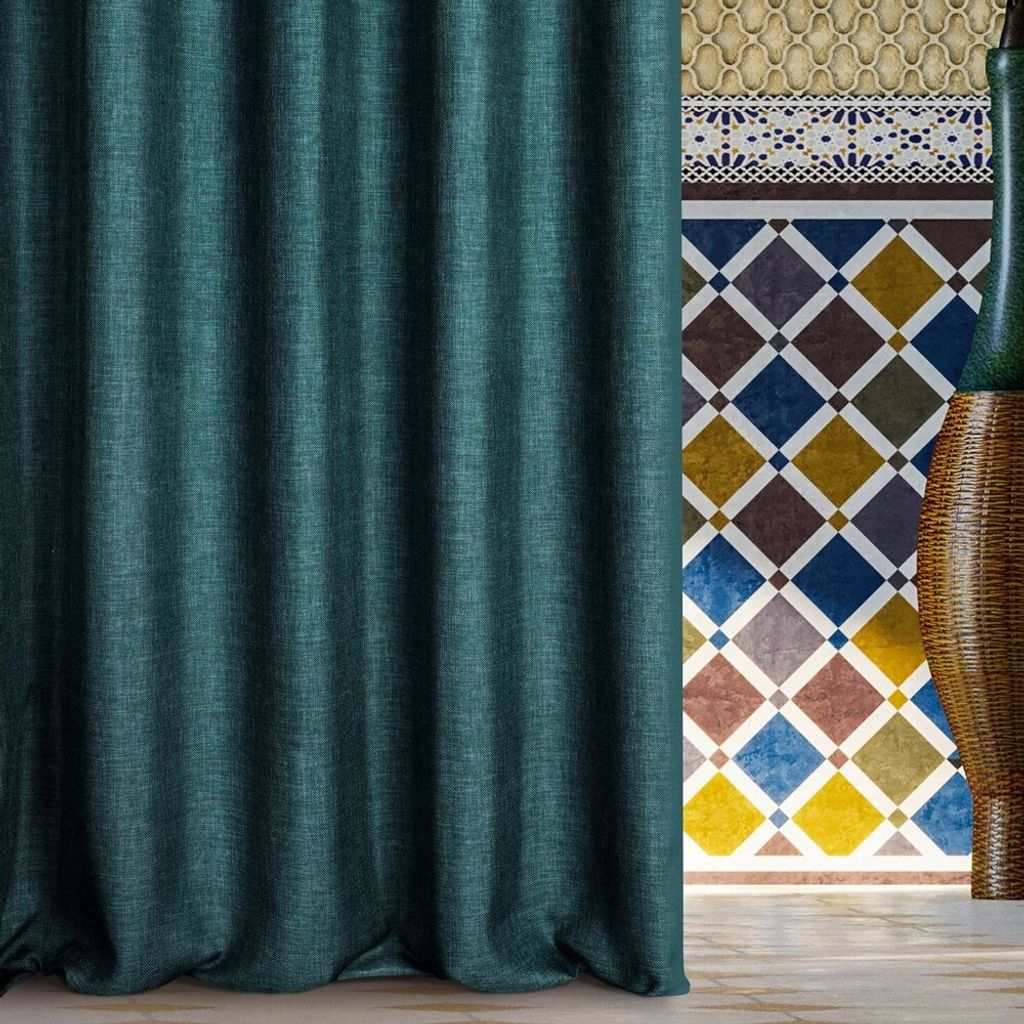 Terra Collection MOROCCO Z 3 140x250 cm Ösen Ösenvorhang dunkeltürkis