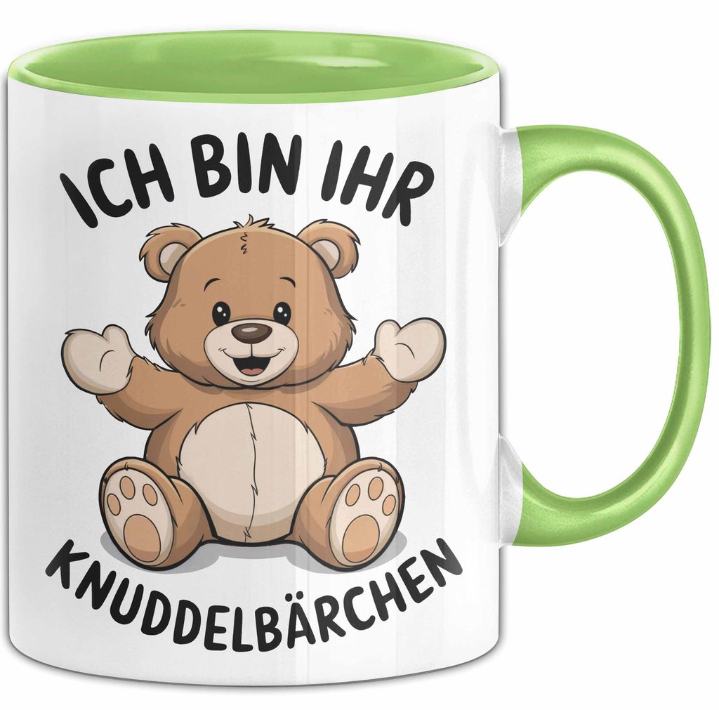 Teddybär Valentinstag Tasse Geschenk Kuscheliger kleiner Bär (Grün)