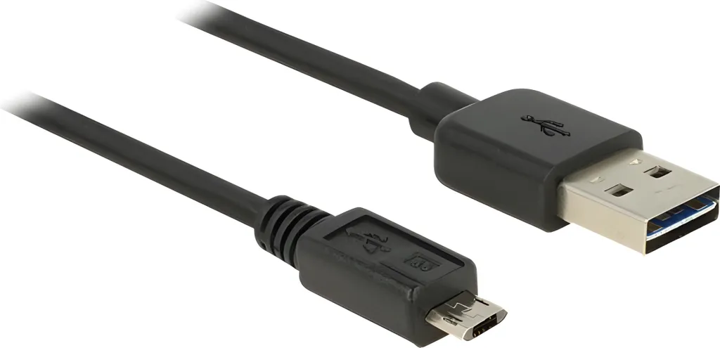Cavo Delock Easy-USB Micro-B 2m | Reversibile su Entrambi i Lati | Nero