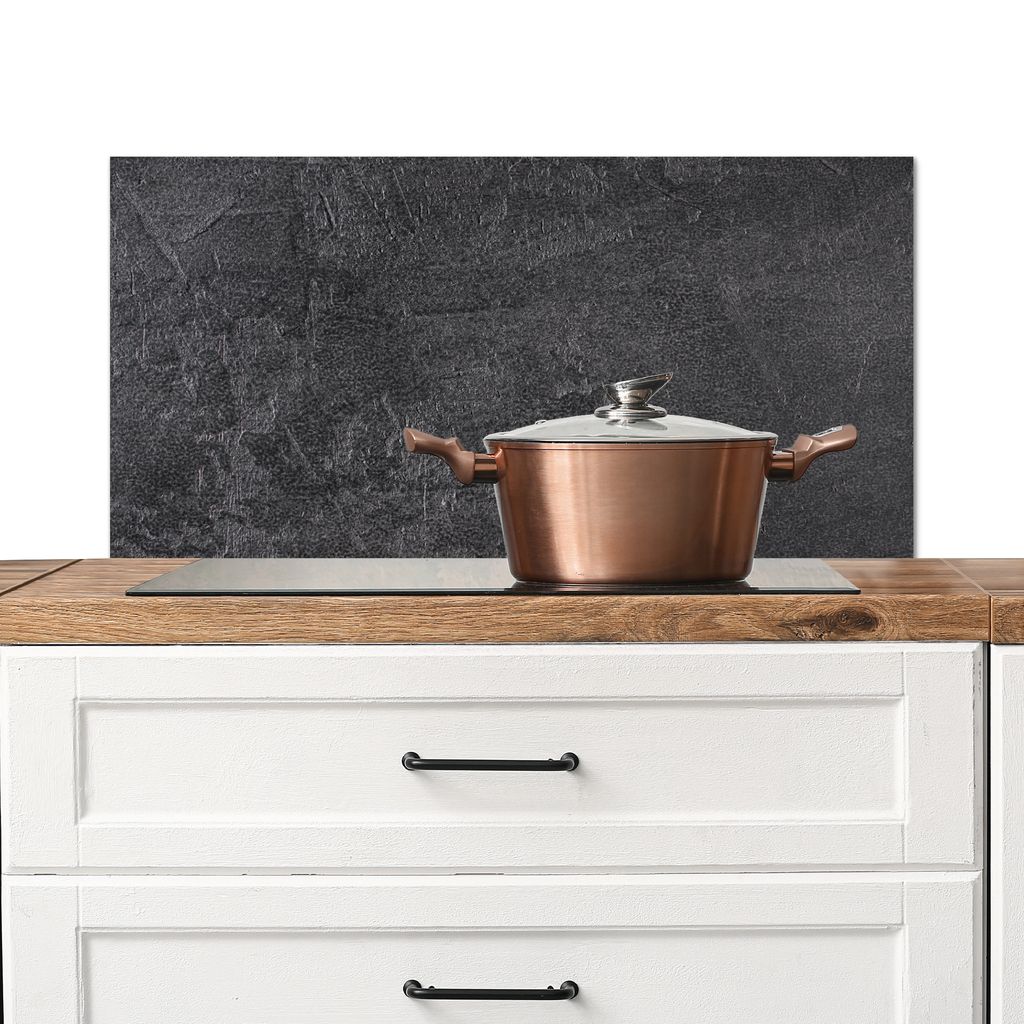 KitchenYeah Spritzschutz Küche - Küchenrückwand - Wandschutz für Herd und Spüle - Schiefer - Beton - Naturstein - Grau - Industrie 90x45 - A...