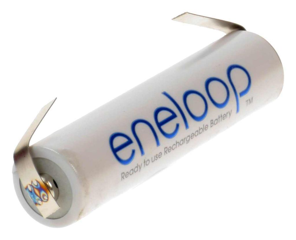 Akku 1,2V 2000 mAh,NiMh Panasonic eneloop AA Mignon mit Lötfahne U