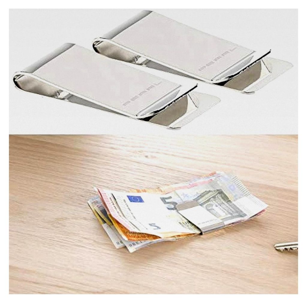 Geldscheinklammer: 2er-Set aus rostfreiem Edelstahl