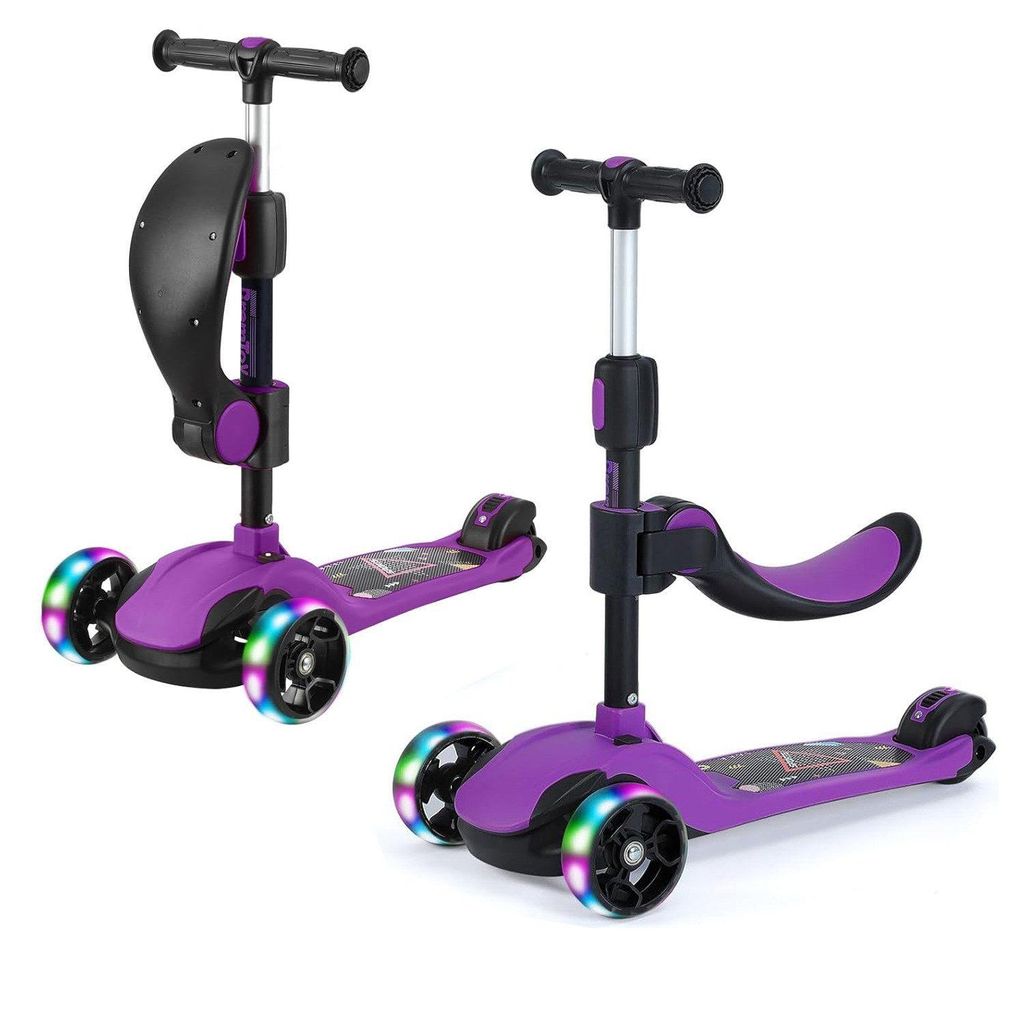 BremToy Kinderroller, Tretroller mit LED-Rädern, Kinder Scooter mit Höhenverstellbarem Lenker, Faltbarer Kickscooter für Kinder von 2-12 Jahren,...
