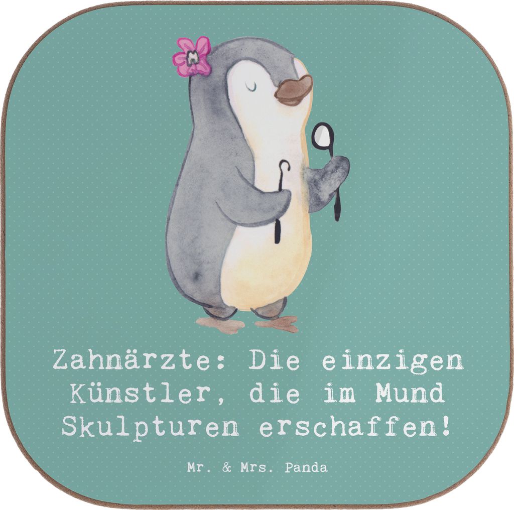Mr. & Mrs. Panda Untersetzer für Gläser Zahnarzt Künstler - Meeresbrise - Geschenk, Dentisten, Beruf, gläseruntersetzer, kreative Geschenke, Za...