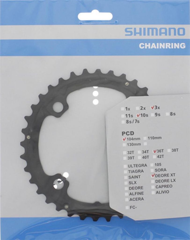 Shimano Deore Xt T781 Kettenblatt Schwarz 36t Schwarz 36t Produktbild 1