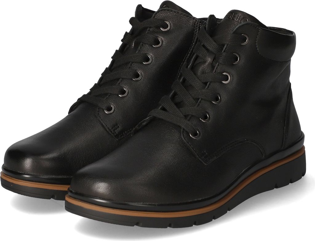 Fidelio Schnürstiefeletten Damen Glattleder Schwarz Größe: 41/2