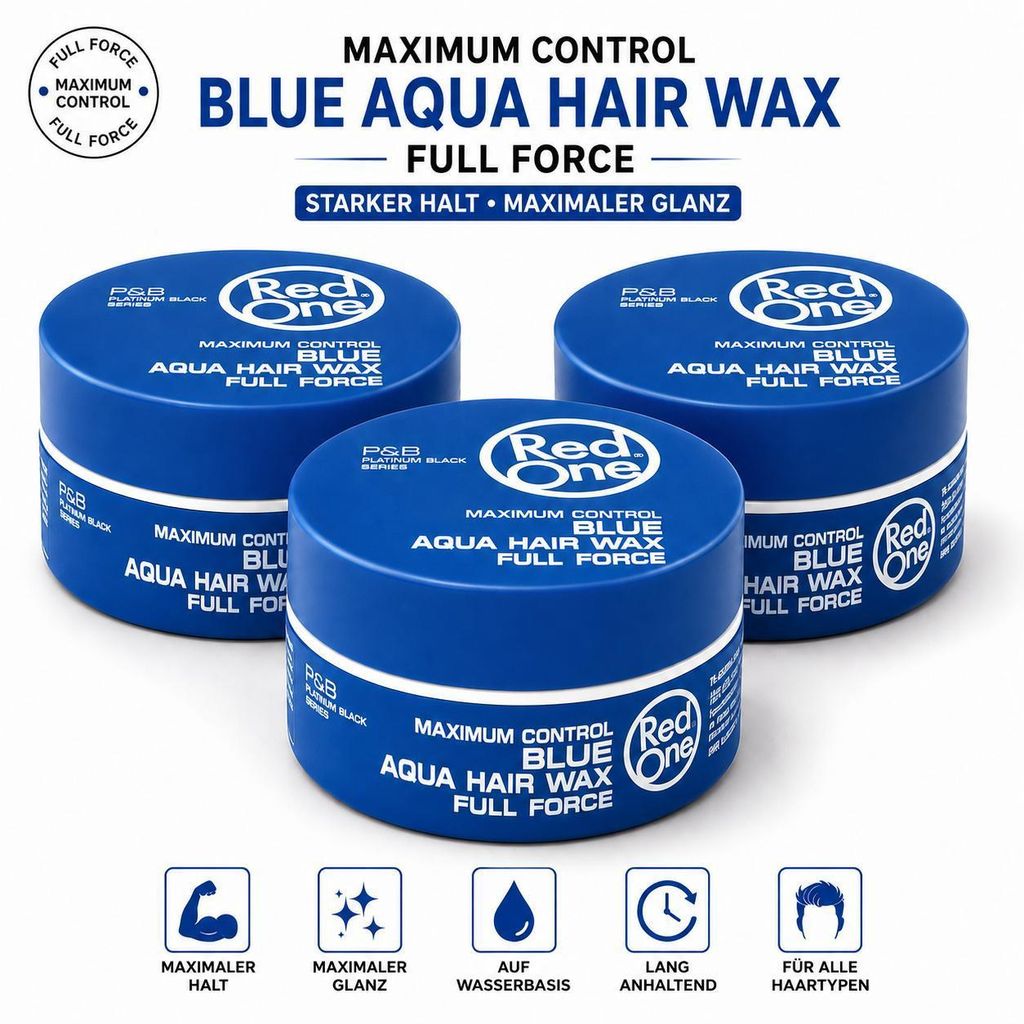 Red One Blue Aqua Hair Wax 3er Set – 3x150ml Haarwachs Produktbild 