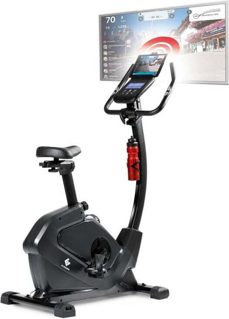 FitEngine Heimtrainer Fahrrad Fitness Indoor Ergometer Bike Schwungrad 24 Widerstandsstufen 28 Trainingsprogramme Sportsattel App bis 120kg bis 195cm