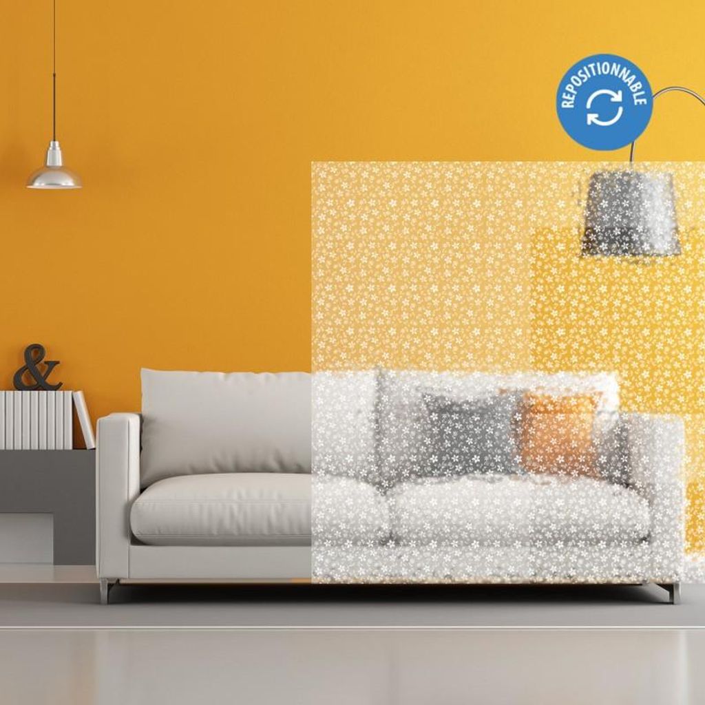 DIMEXACT - DIMEXACT dekorativen elektrostatischen Film mit Blume, 1,20 m x 10 m, Roller -120 cm x 10 m - en Rouleau
