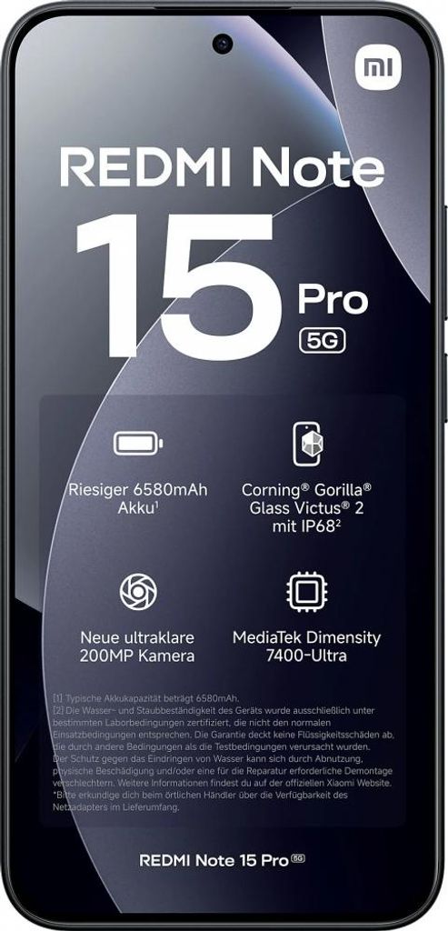 Xiaomi Redmi Note 15 Pro 5G 256GB schwarz Produktbild 