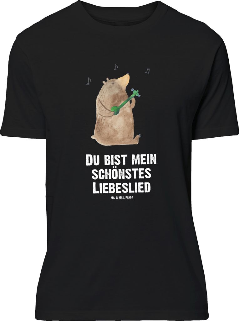 Mr. & Mrs. Panda Größe L T-Shirt Bär Lied - Schwarz - Geschenk, Tshirt, Frau, mit Spruch, Valentinstag, Teddy, Liebe, Herz, Song, Shirt