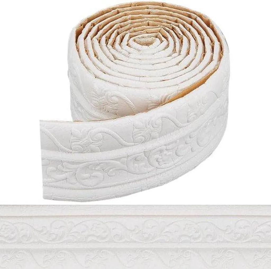 Moulure adhésive blanche 3D 90 pouces pour encadrement de miroir