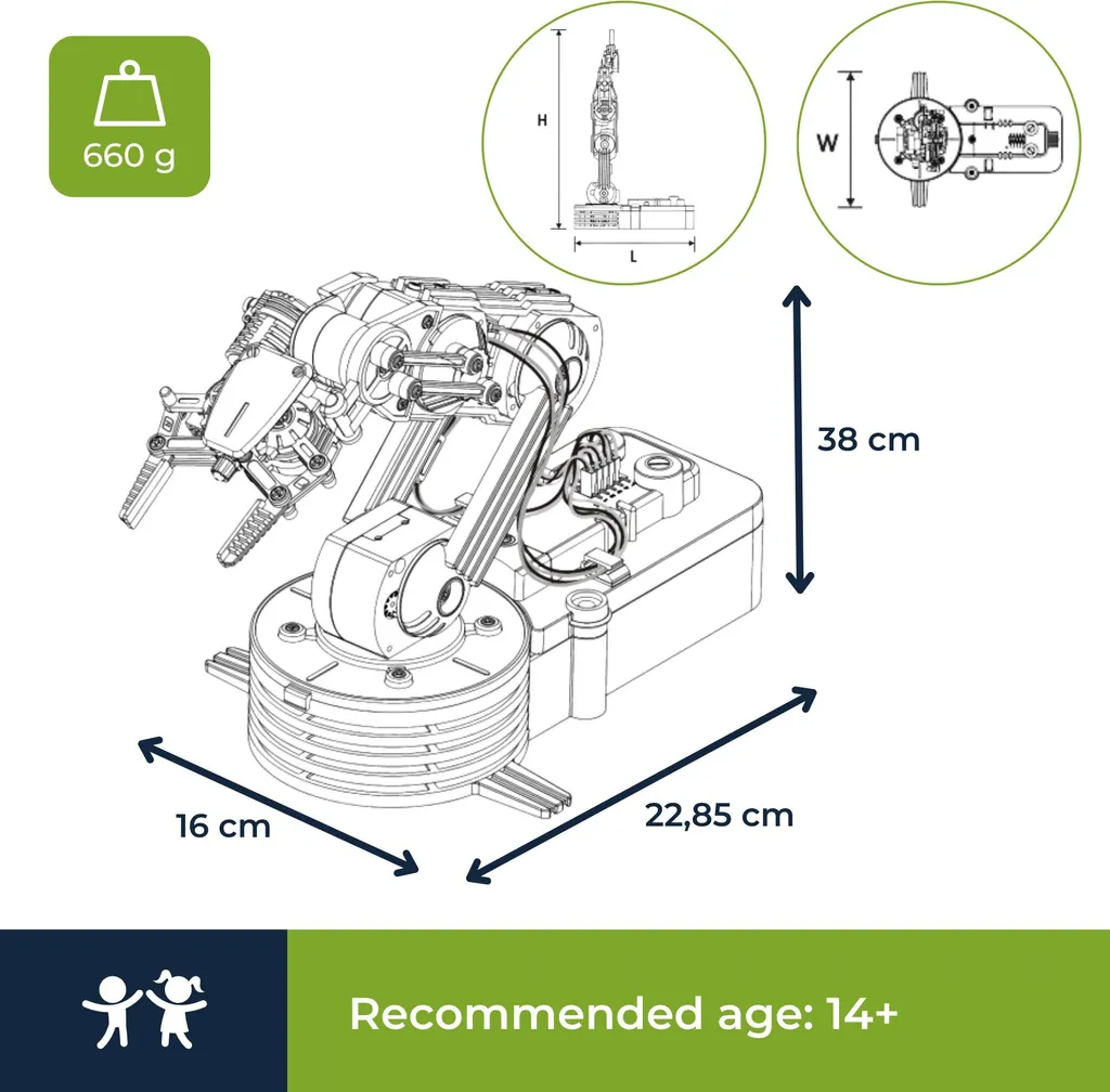 Bras robotique avec pince interchangeable et servomoteurs haute puissance - 7