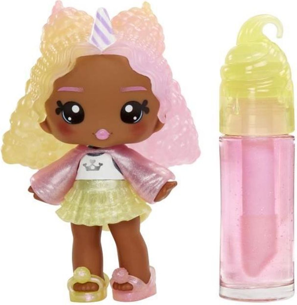 Poupée Yummiland Nia Barbe à Papa, Parfumée 10 cm, Crée Ton Gloss Pailleté, 7 Yummis à Collectionner