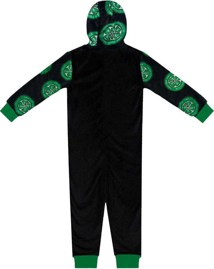Celtic FC - All-in-One Nachtwäsche für Kinder, Fleece GF802 (146) (Schwarz)