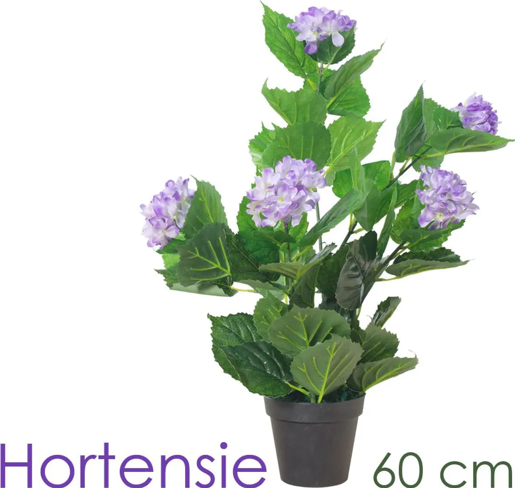 Hydrangea Artificiale Decovego 60cm Bianca e Viola - Arredo d'Interni
