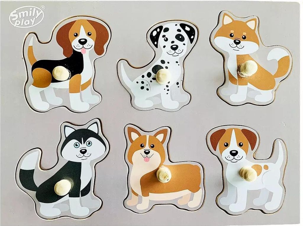 Smily Play Holzpuzzle Hunde für Kinder SPW83806