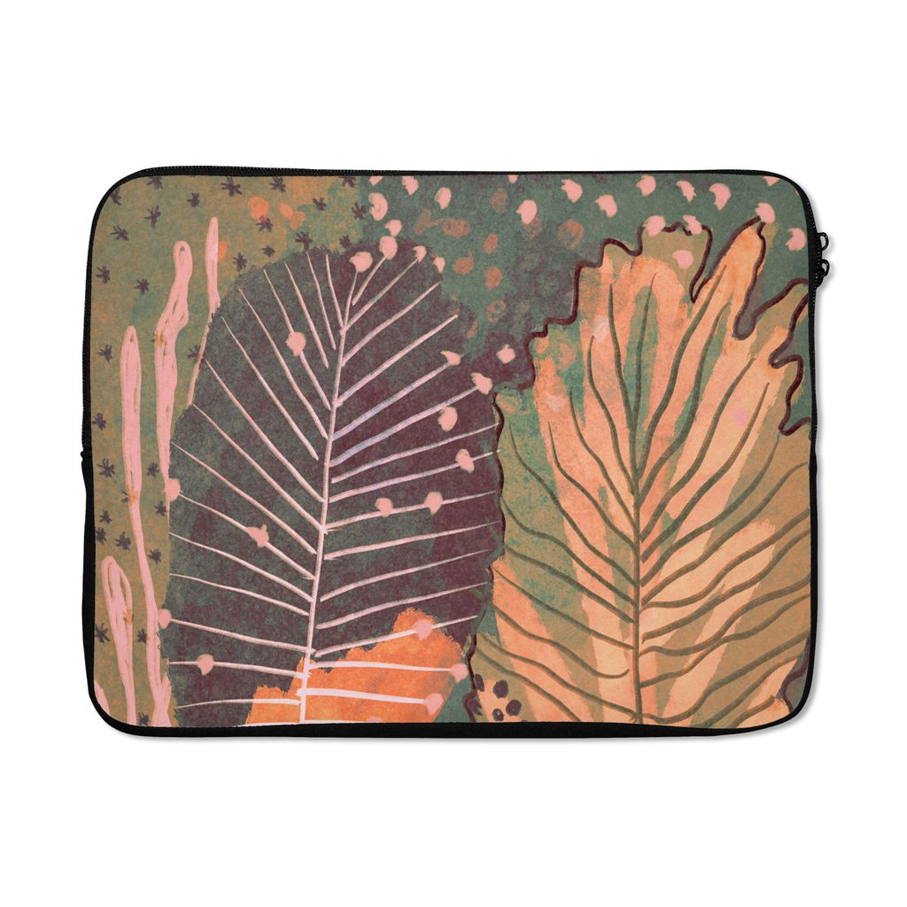 MuchoWow Laptop Hülle 17 Zoll Laptoptasche Vintage - Herbst - Kunst - Wald - Natur - Zipper - Schutzabdeckung