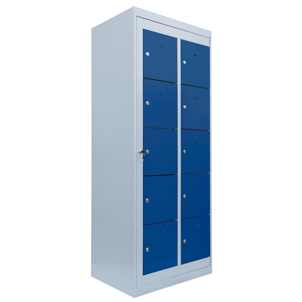 Komfort Verteilerschrank 10 Fächer Wäscheverteilerschrank grau/blau 526251