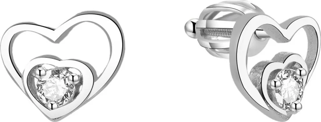 Boucles d'oreilles cœur argent sterling 925 brillant modèle AGUP1472S