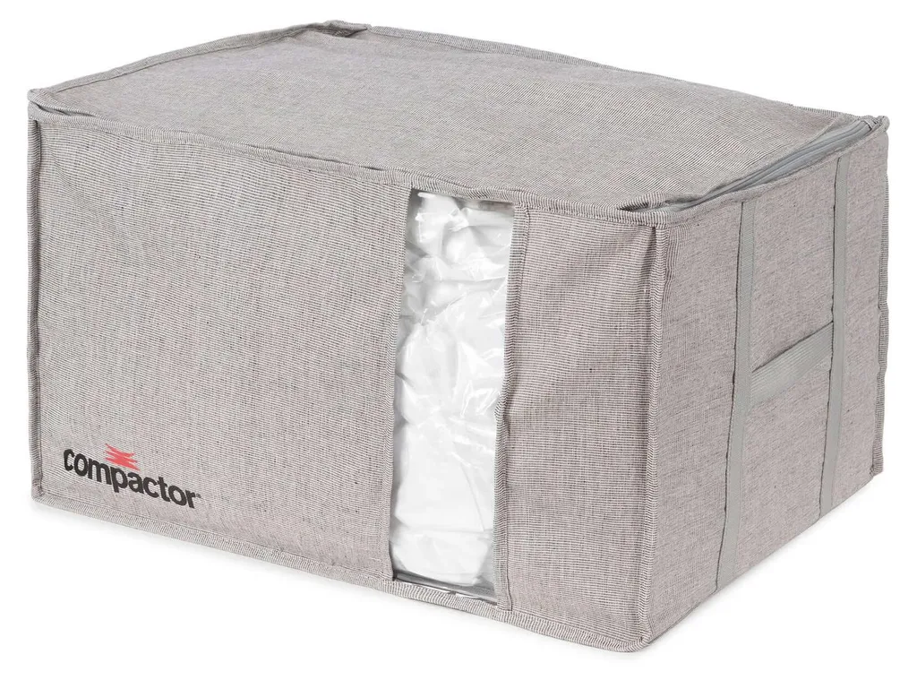 Malle de Rangement sous Vide Rigide en Tissu Oxford Gris Compactor