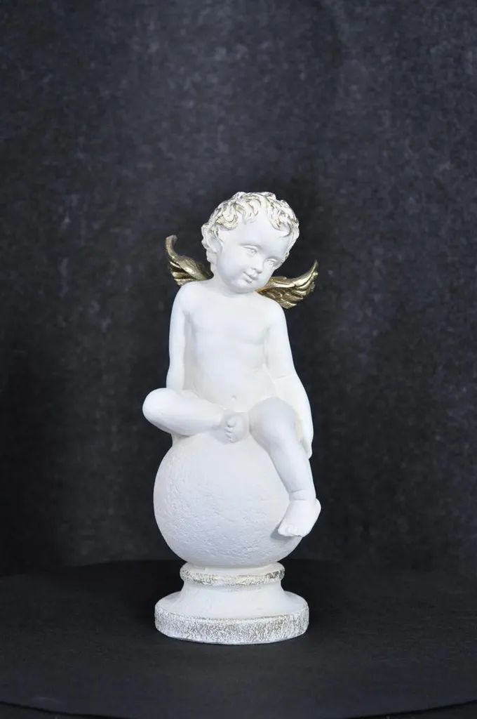 Statue Ange Exclusive Designer - Sculpture Décorative Blanche 45cm