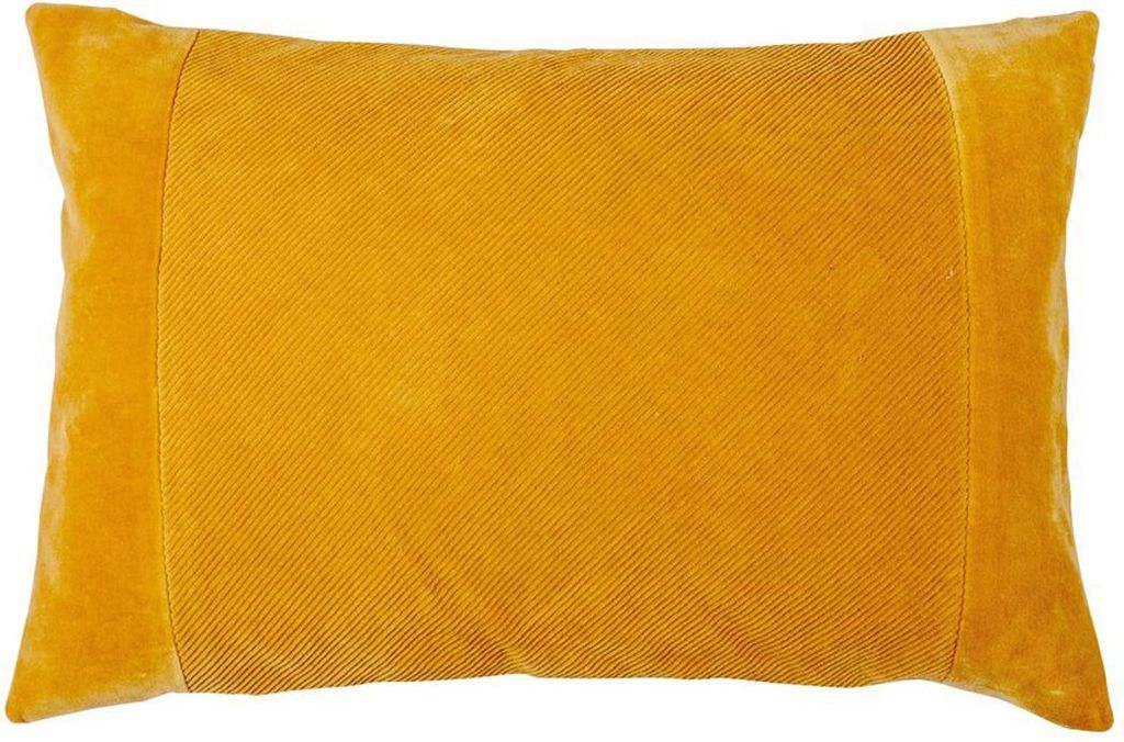 Walra Zierkissen Velvet Structure ocker 40 x 60 cm Samt mit RV u. Kissenrüllung