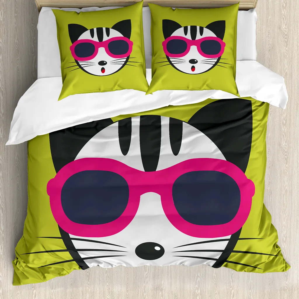 Set Letto Boho Kitten ABAKUHAUS 155x220 - Design Gatti Multicolore