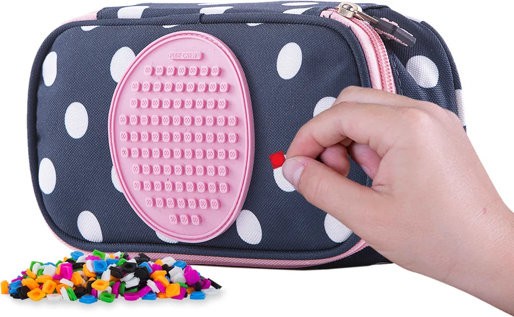 Astuccio Scuola PIXIE CREW Blu e Bianco - Pixel Art per Studenti