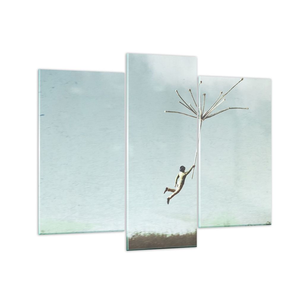 Bilder auf glas - 3 Teile - Vintage unwirklich Metapher - 130x100cm - Glasbilder - Wandbilder - Bilder - Wanddekoration aus Glas - Glas Bilder - Wa...