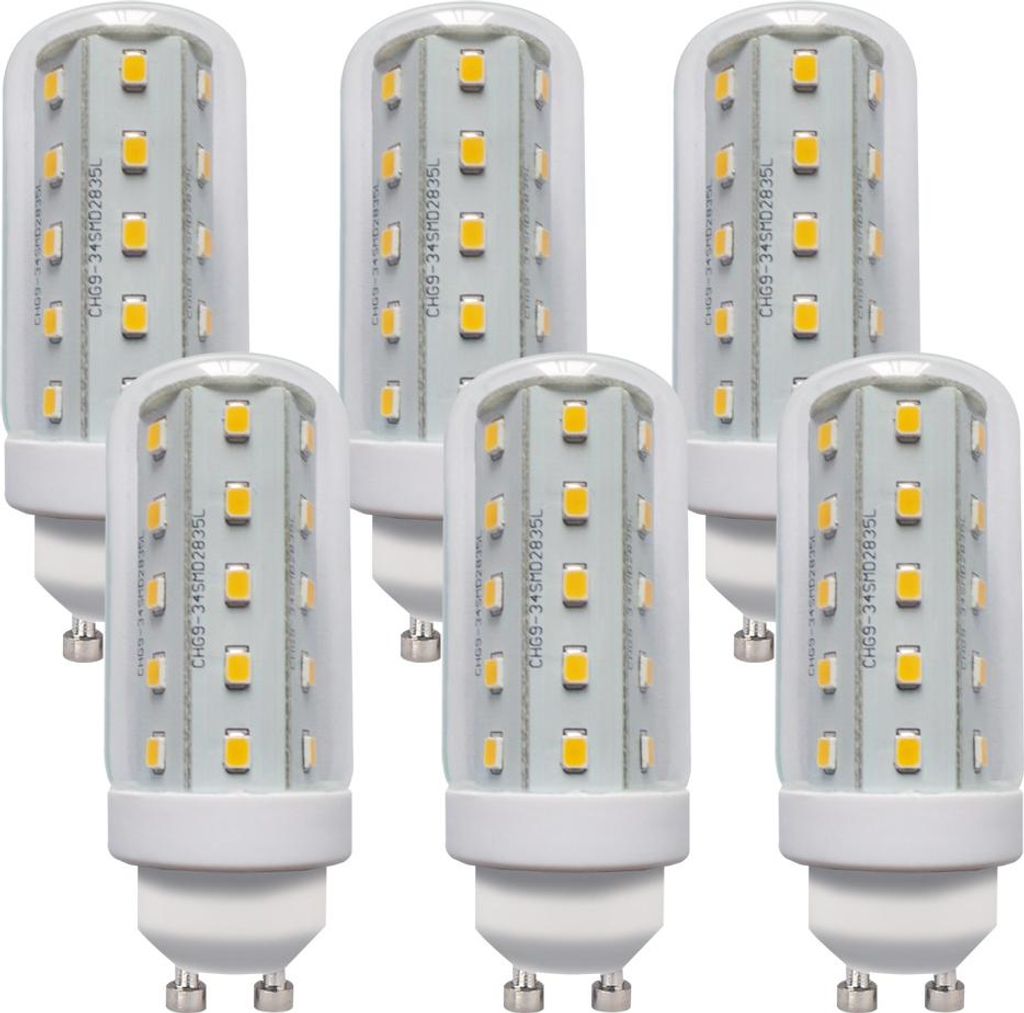 6 x LED Leuchtmittel T30 Röhre 4W GU10 Corn 3000K warmweiß Produktbild 