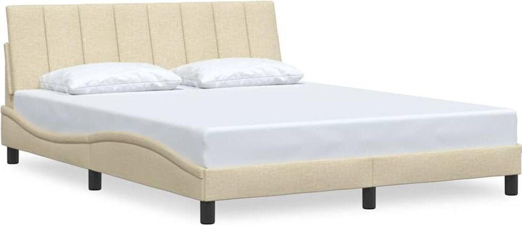 Bettgestell ohne Matratze "Hanko" Creme 160x200 cm Stoff