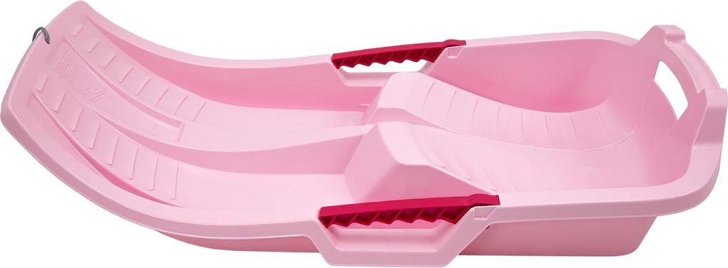 KHW Kinderbob Schlitten 79 cm Pink | robuster Kunststoffrodel mit Brems- & Lenkfunktion | inkl. Zugseil | Germany |