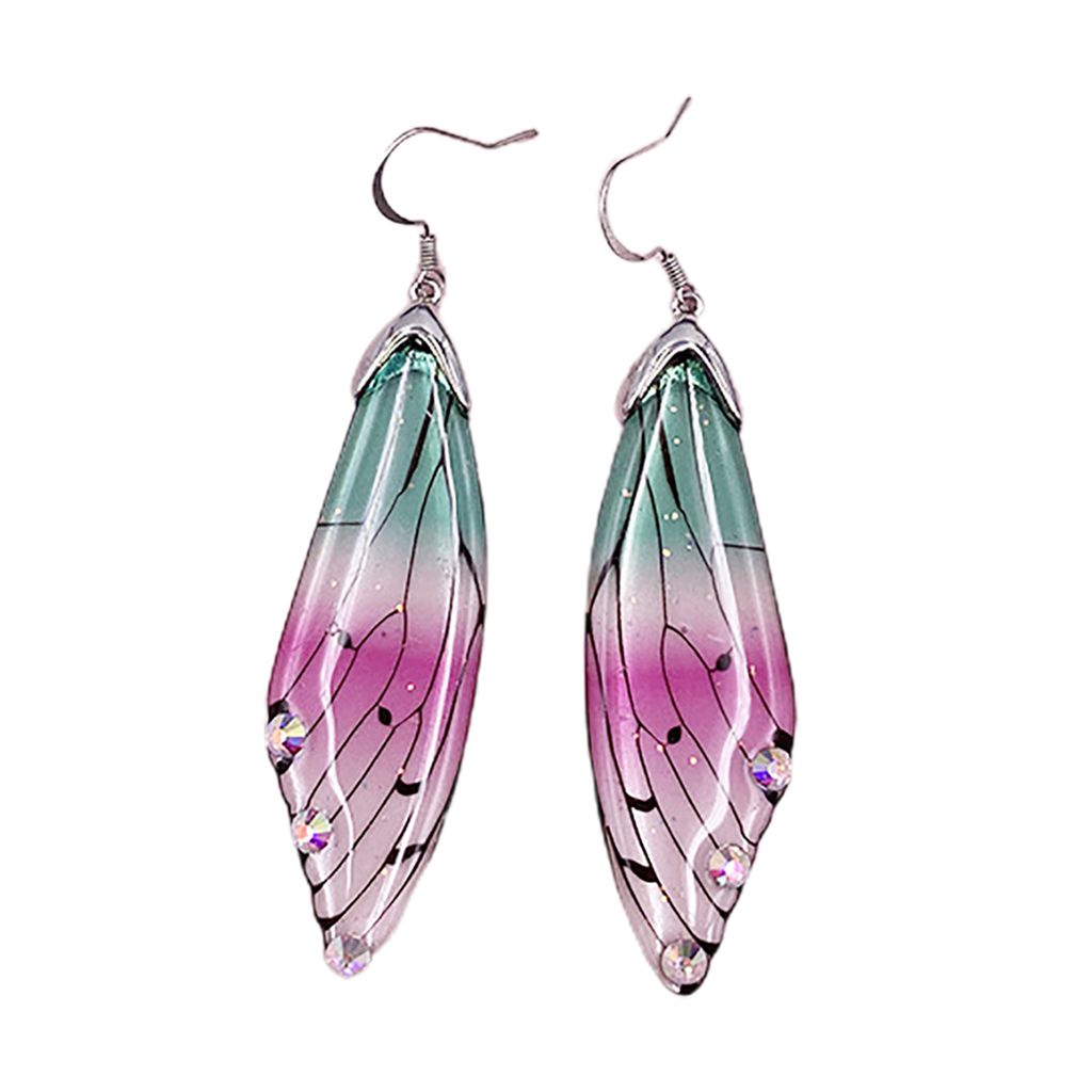 Frauen Mode Ohrringe Strass Insekt Schmetterling Flügel Ohr Haken Schmuck Geschenk-#15