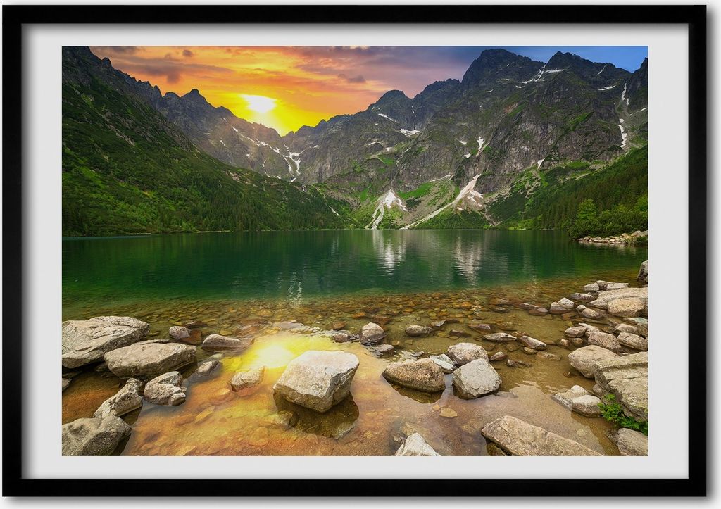 Bild - Bilderrahmen - 100 cm x 70 cm - MDF - Rahmen - Foto - Wandkunst Marine Auge Tatry