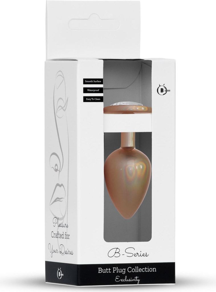 Stecker-Schmuck Perle Gold PLUG- Klar L