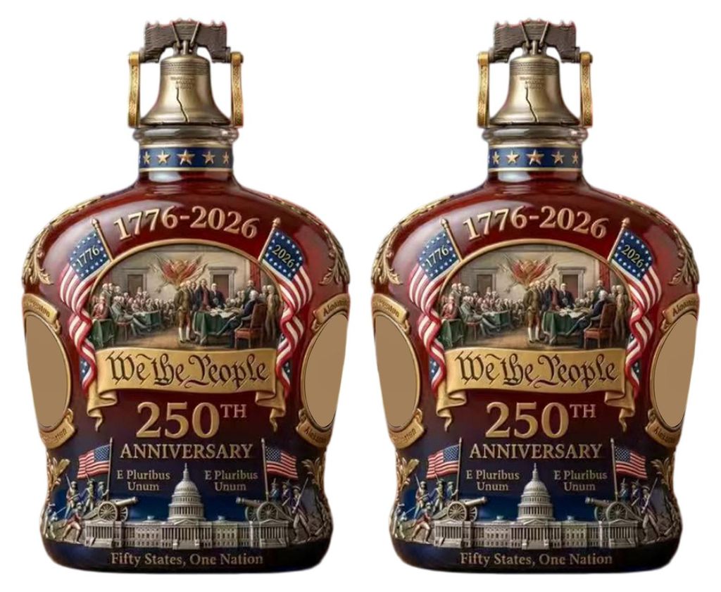 Whisky-Dekanterflasche zum 250. Jubiläum (USA) – Jubiläums-Whiskyglas – Vatertagsgeschenk für Spirituosenliebhaber (Bourbon, Wein)