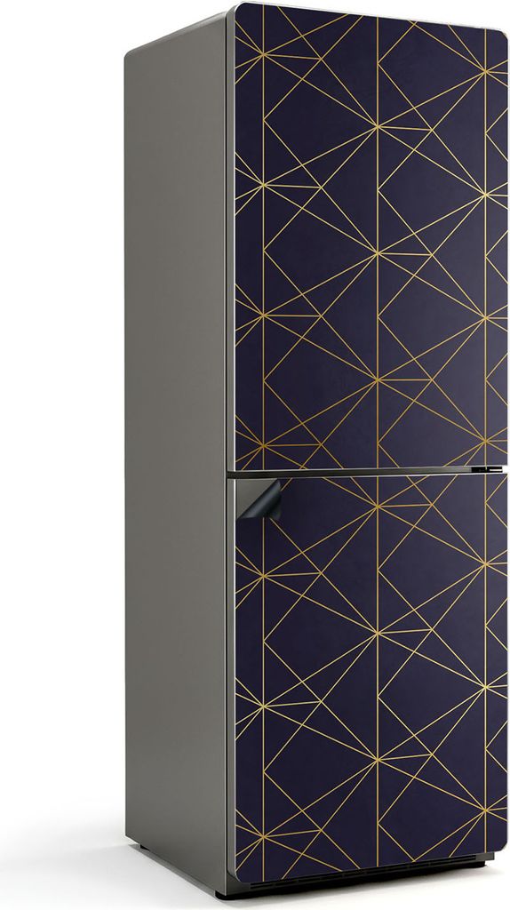 Geometrisches Linienmuster – Magnetische Kühlschrank Abdeckung – Dekorfolie magnetisch Küche – Kühlschrank Magnet Deko – selbstklebende ...