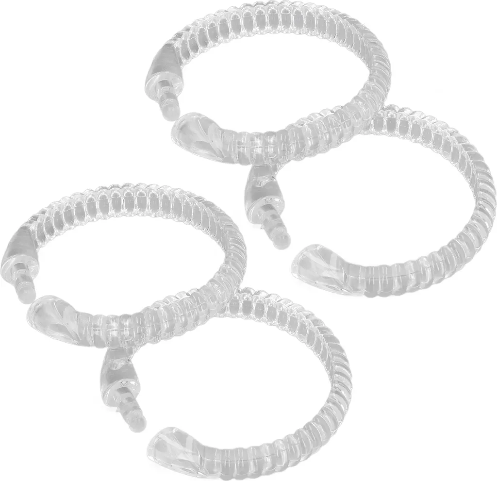 24 Ganci Trasparenti per Tende Doccia a O - Anelli in Plastica ABS