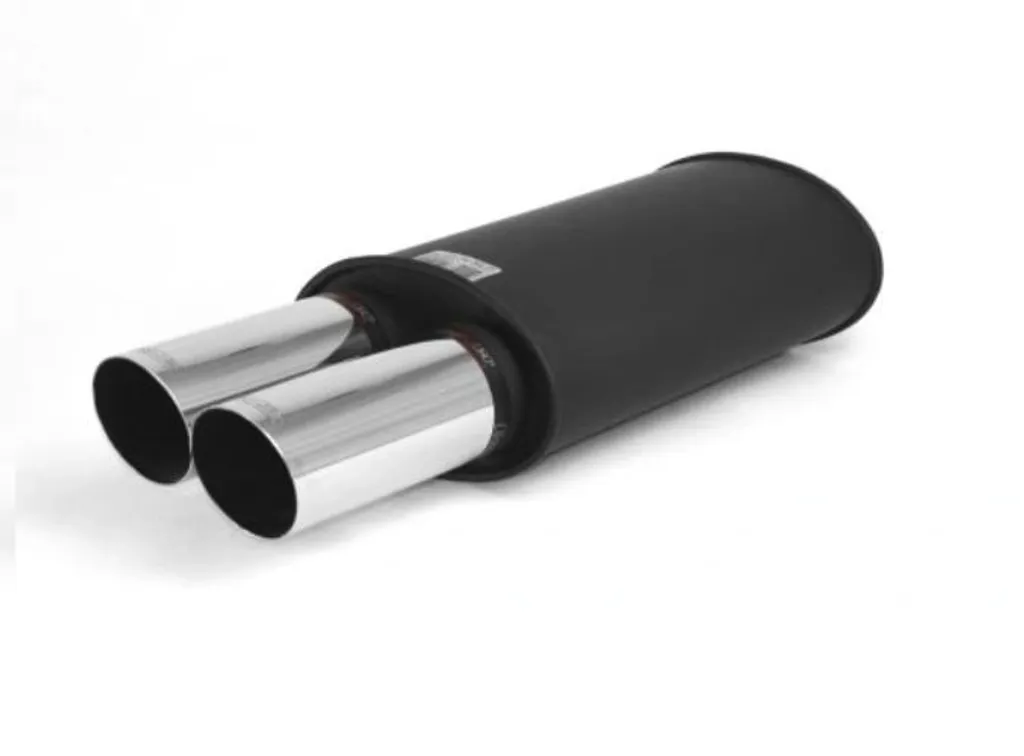 Pot d'échappement inox double 2x70mm gauche sport universel robuste