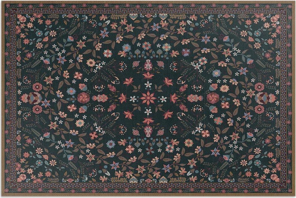 Zarte Blume voller Farben – Vinylteppich – 120x180 cm – Outdoor Teppich – Terrasse – Wetterfest – Modern
