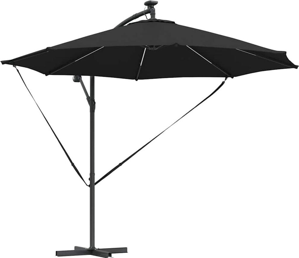Sonnenschirm 294 x 294 x 248 cm Polyester und Aluminium Schwarz