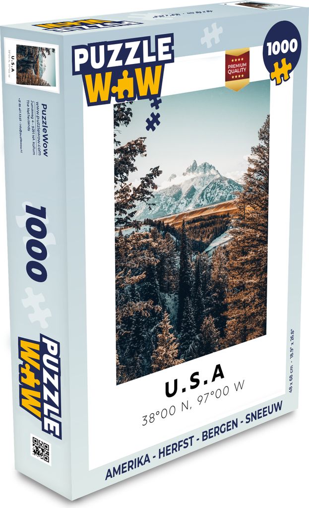 MuchoWow Puzzle 1000 Teile Amerika - Herbst - Berge - Schnee - Spielzeug - Alt und Jung - Spiele - Puzzeln