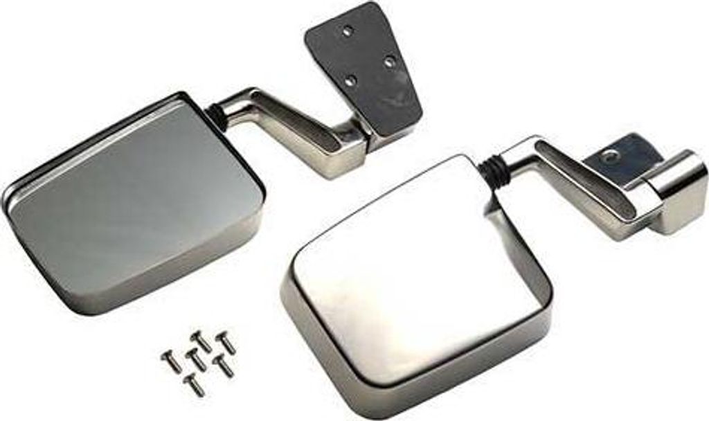 Außenspiegel Spiegel Set Edelstahl Seitenspiegel Jeep Wrangler YJ 87-95