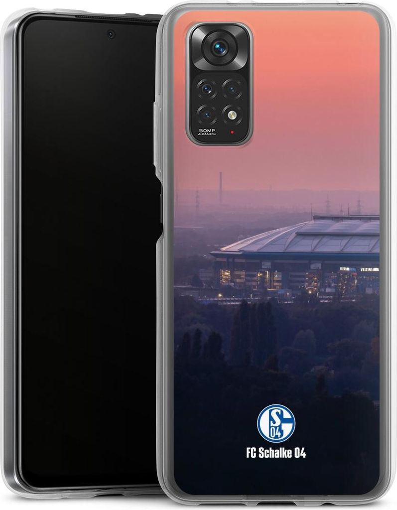 DeinDesign Handyhülle für Xiaomi Redmi Note 11 4G Silikon Hülle Case Smartphone Schutzhülle FC Schalke 04 Offizielles Lizenzprodukt Stadion