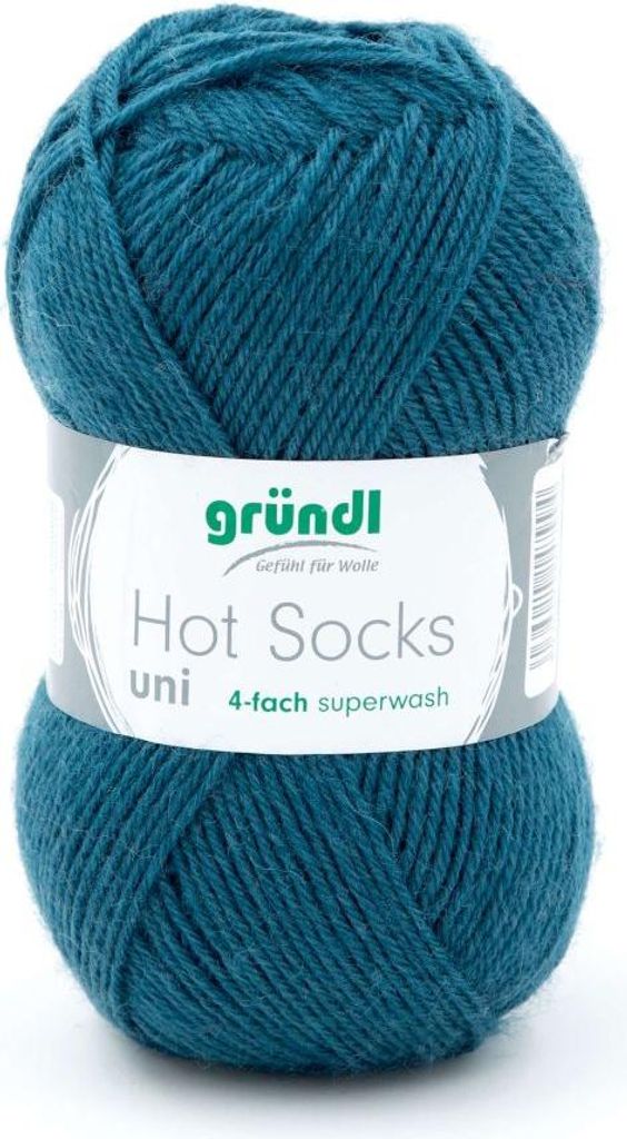 Gründl Wolle Hot Socks uni 50 g petrol Produktbild 