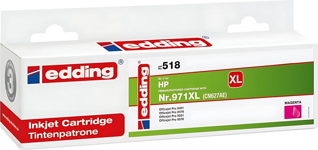 Edding Tintenpatrone EDD-518 ersetzt HP 971XL (CN627AE)