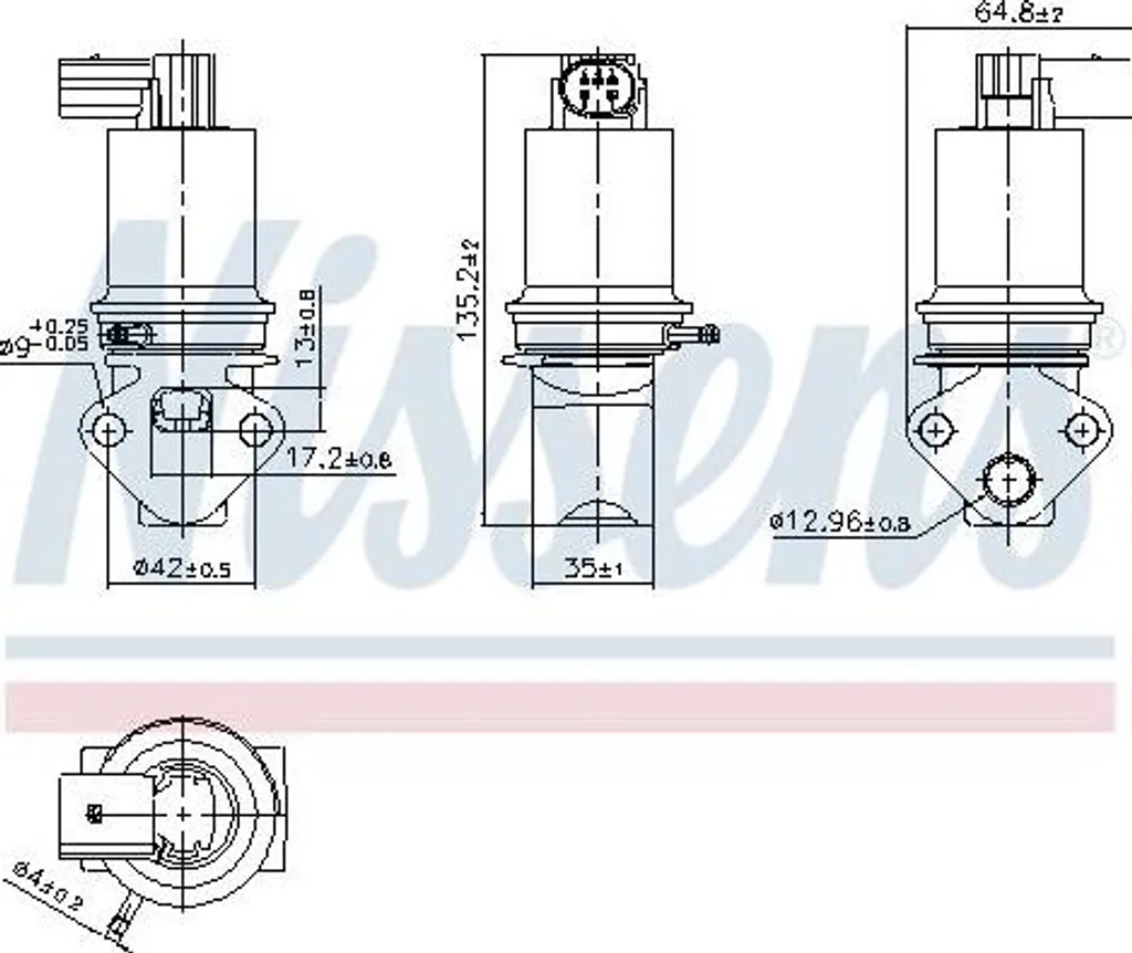Soupape de recyclage des gaz AGR Nissens 98372 pour Audi A4 et Exeo