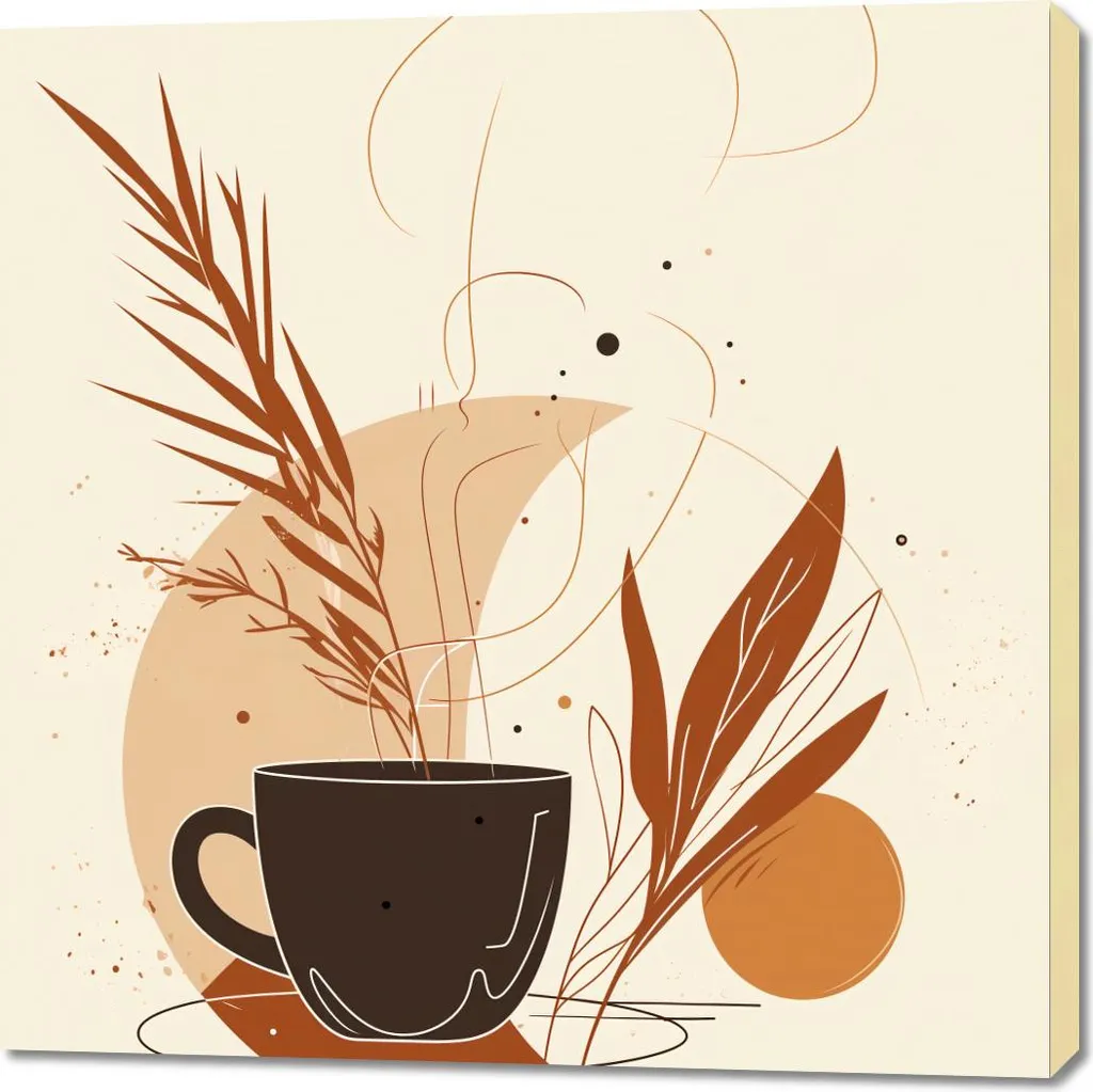 Quadro da Cucina 100x100 Musa del Caffè - Tela Artigianale di Qualità